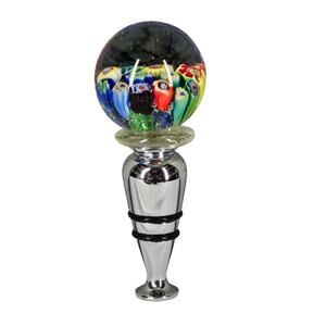 AUTHENTIC MURANO MILLEFIORI GLASS WINE BOTTLE STOPPER – HANDCRAFTED IN ITALY